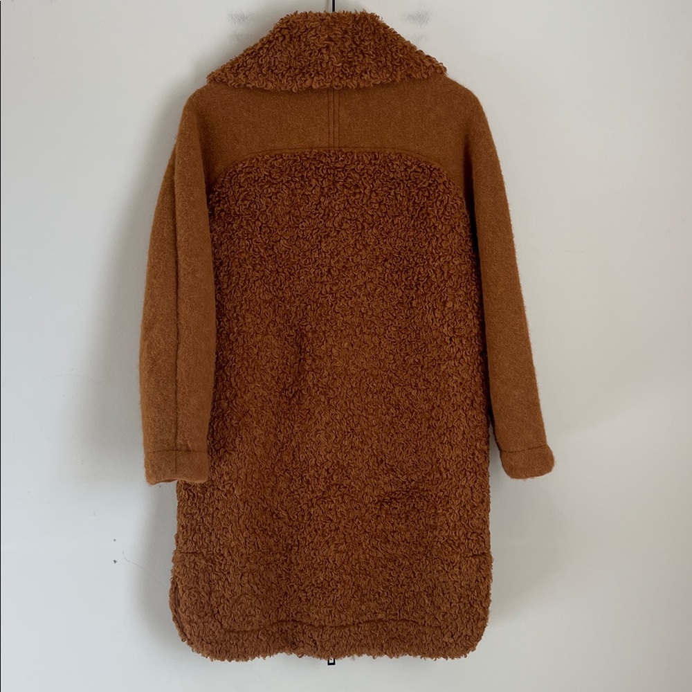 Bimba y Lola Long‎ Coat Topcoat Sherpa Teddy Quiet Luxury Sz XS - Picture 6 of 10